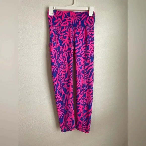Lily Pulitzer Flocking To Paradise WEEKENDER MIDI LEGGINGS High Rise size XS - Picture 1 of 6